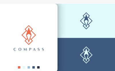Resa eller riktning Logo kompassform