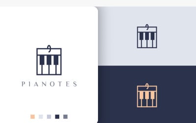 Simple and Modern Piano Note Logo