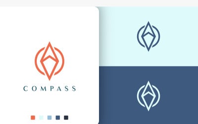 Trip or Adventure Logo Compass Shape