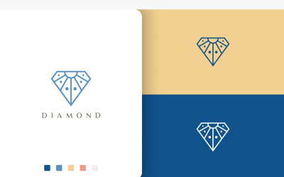 Uniek diamantlogo in eenvoudig en modern