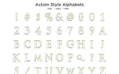 Action Style Alfabet, Abc Typografi
