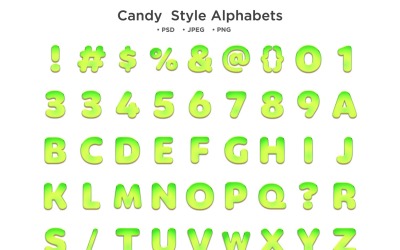 Alfabeto Candy Style, Tipografia Abc