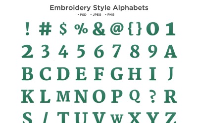Alfabeto de estilo de bordado, tipografia ABC