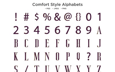 Alfabeto stile comfort, tipografia Abc