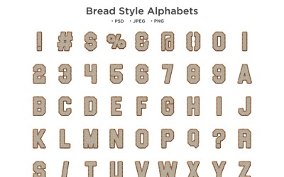 Alphabet Style Pain, Typographie Abc