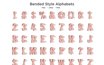 Böjt stilalfabet, Abc-typografi