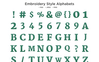 Broderi stil alfabetet, Abc typografi
