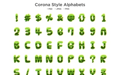 Corona Style Alfabet, Abc Typografi