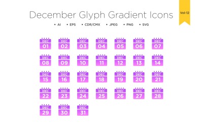 December Glyph Gradient-ikon