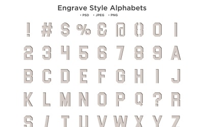 Engrave Style Alphabet, Abc Typography