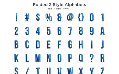 Gevouwen alfabet met 2 stijlen, Abc-typografie