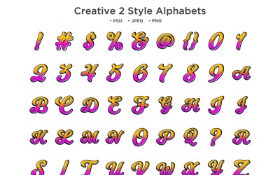 Kreatív stílus ábécé, abc tipográfia
