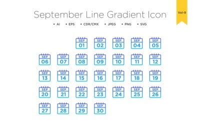 September Line Gradient-ikon