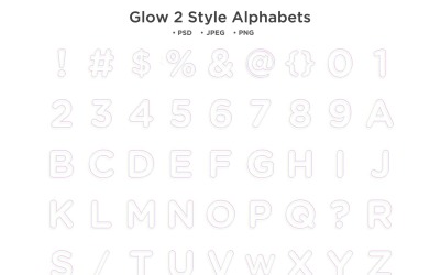 Alfabet w stylu Glow 2, typografia Abc