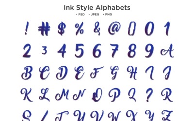 Alfabeto de estilo de tinta, tipografía Abc