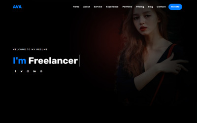 Ava - шаблон целевой страницы личного портфолио