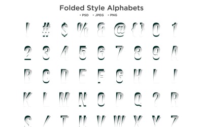 Folded Style Alfabet, Abc Typography