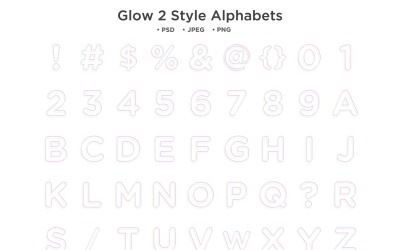 Glow 2 Style Alphabet, Abc Typography