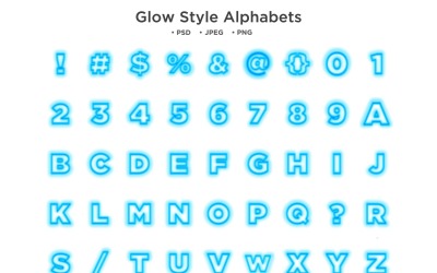 Glow Style Alphabet, Abc Typography