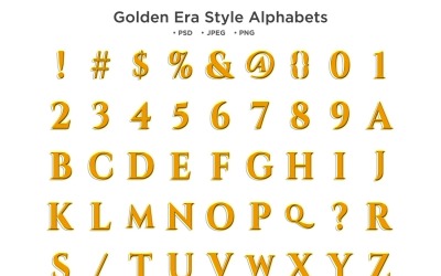 Golden Era Style Alfabet, Abc Typografi