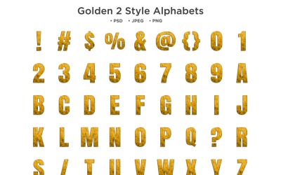 Gouden 2 Gouden 2 Stijl Alfabet, Abc Typografie