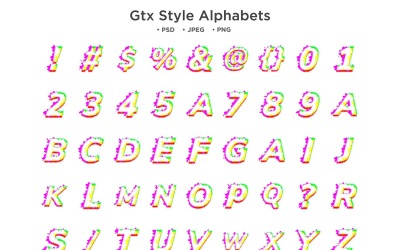 Gtx styl abeceda, abc typografie