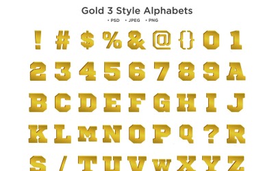 Guld 3 stil alfabetet, Abc typografi