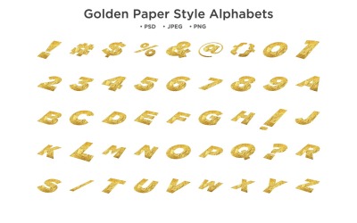Gyllene papper utan BG-stilalfabet, Abc-typografi