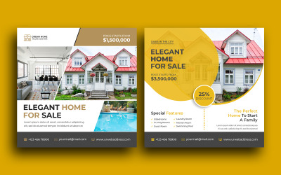Modèle de bannière de publication sur les médias sociaux pour les publications Instagram sur l&amp;#39;immobilier