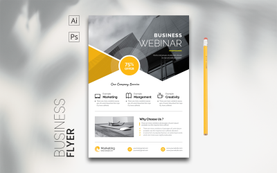 Folheto de negócios criativo e design clean