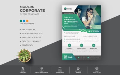 Kreativní moderní firemní obchodní flyer šablony