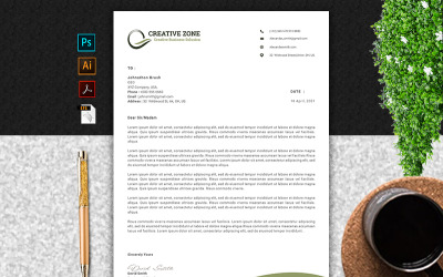 Modern and Clead Letterhead Template
