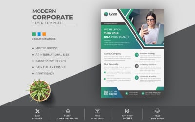 Plantilla de diseño de volante corporativo limpio moderno