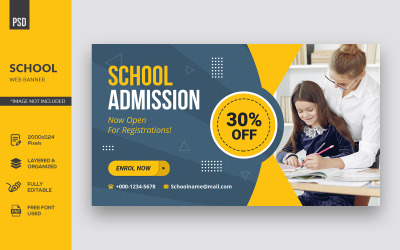 Skolutbildning design webb banner och annonser mall för företagsidentitet