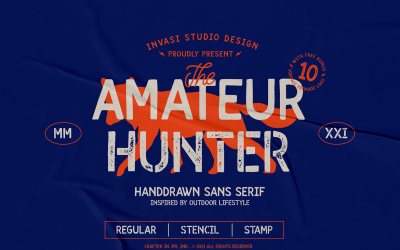 Amateur Hunter - Handgetekende Sans-lettertypen
