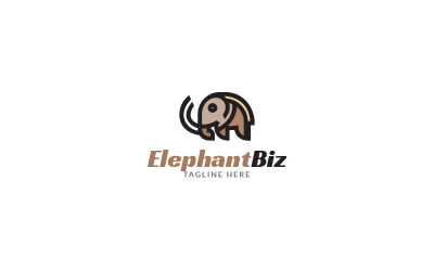 Design do modelo do logotipo da Elephant Biz