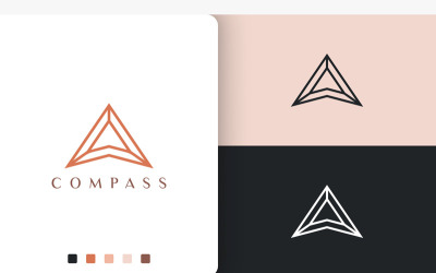 Direction or Compass Logo Modern Style