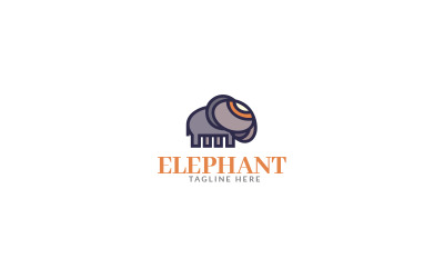 Disegno del modello di logo della terra degli elefanti