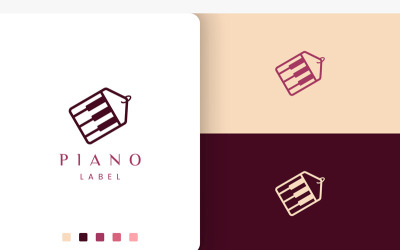 Egyszerű logó vagy címke ikon a zongorabolt számára