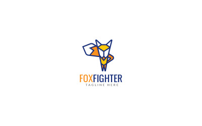 Fox Fighter Logo Tasarım Şablonu