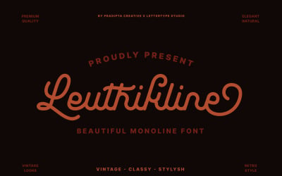 Leuthikline - Beautiful Monoline Font