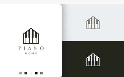 Logo moderno della casa del pianoforte per la comunità