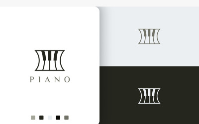 Logotipo de músico de piano simple y moderno