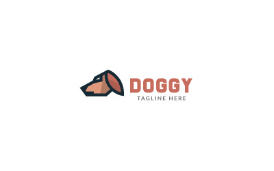 Modèle de conception de logo de chien