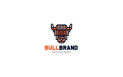 Modello di logo del marchio del toro astratto