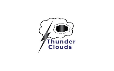 Modello di logo di nuvole temporalesche
