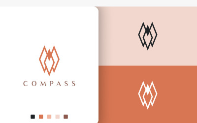 Направление или компас логотип в простом стиле