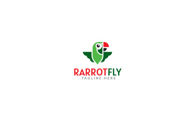 Papageienfliege Logo-Design-Vorlage