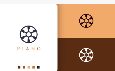 Proste i nowoczesne logo społeczności fortepianowej