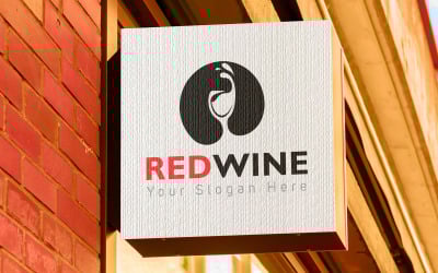 Red Wine Shop Logo Design Template